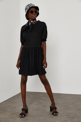 Siyah Penye Elbise 1YXK6-45038-02 - 3