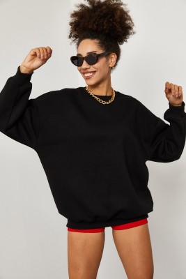 XHAN - Siyah Polar Sweatshirt 2KXK8-45815-02
