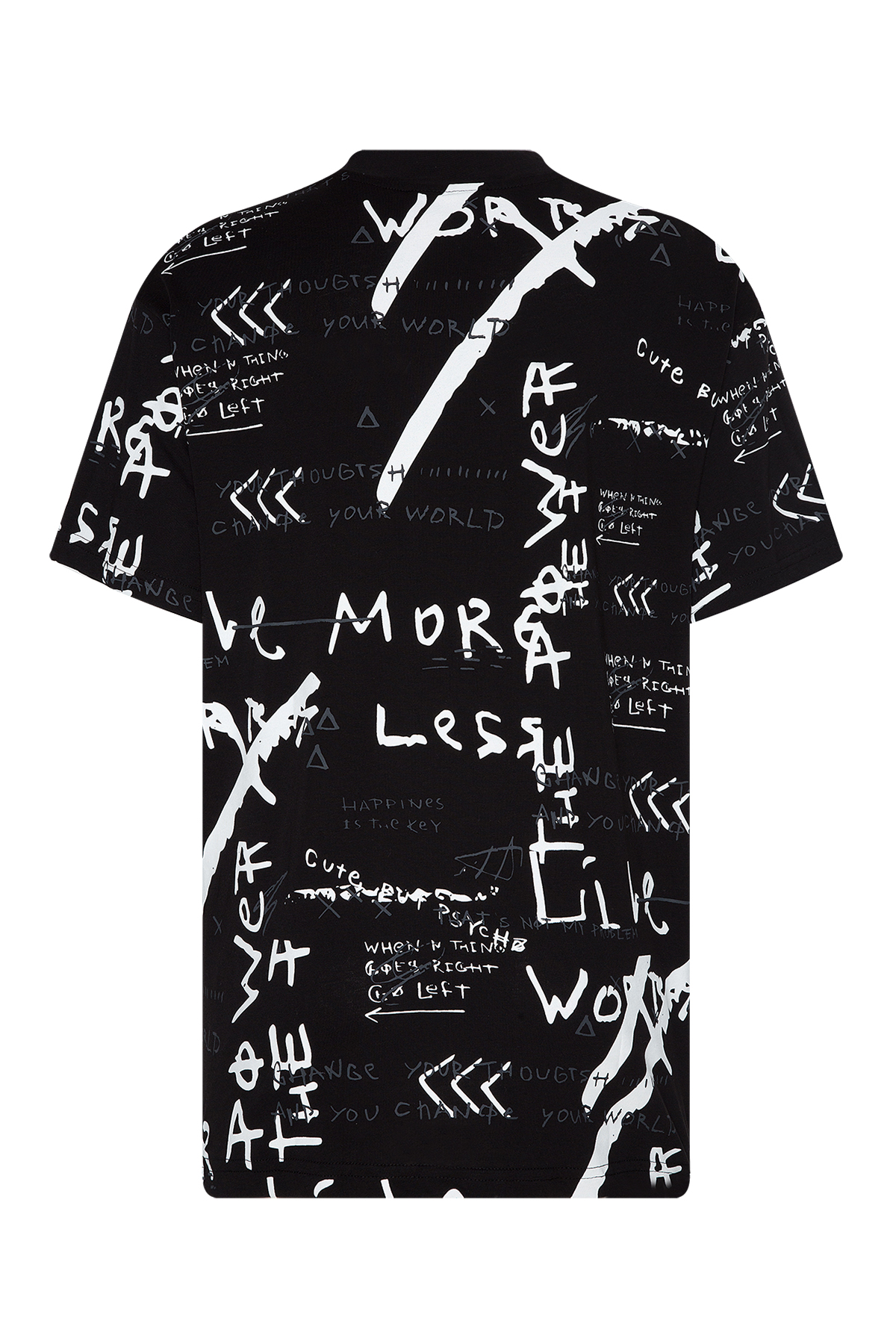 Siyah Ribanalı Baskılı Oversize T-Shirt 2YXE2-45968-02