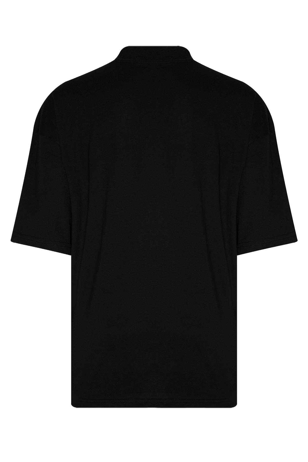 Siyah Ribanalı & Yazı Detaylı Oversize T-Shirt 2YXE2-45987-02