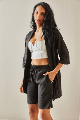 Siyah Şortlu Kimono Takım 3YXK8-47422-02 - 4