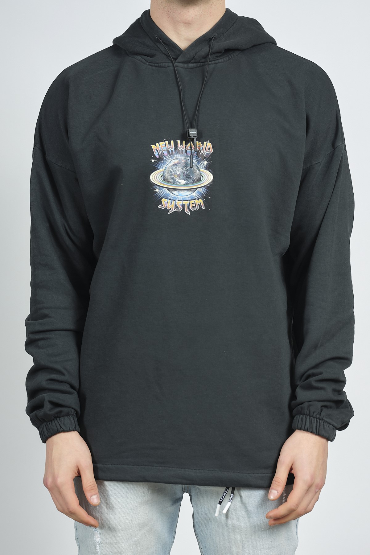 Siyah Yıkamalı Baskılı Sweatshirt 1KXE8-44281-02 - 1