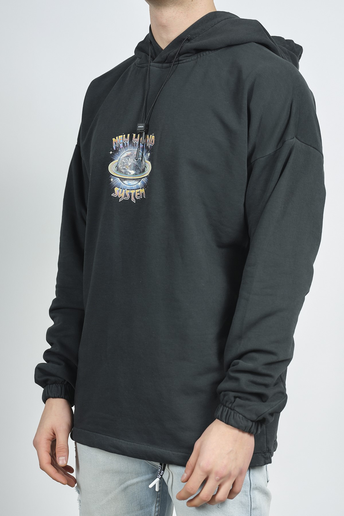 Siyah Yıkamalı Baskılı Sweatshirt 1KXE8-44281-02 - 2