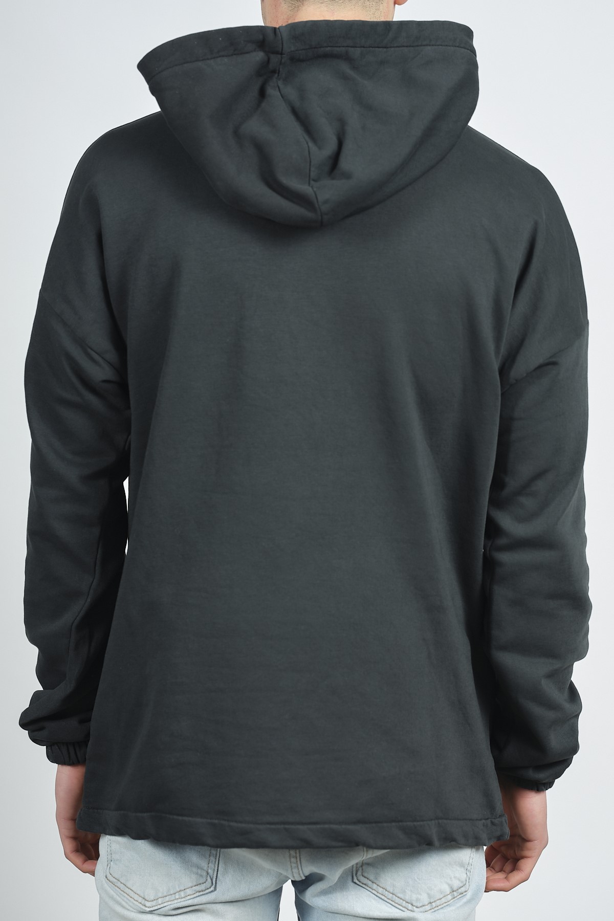 Siyah Yıkamalı Baskılı Sweatshirt 1KXE8-44281-02 - 4