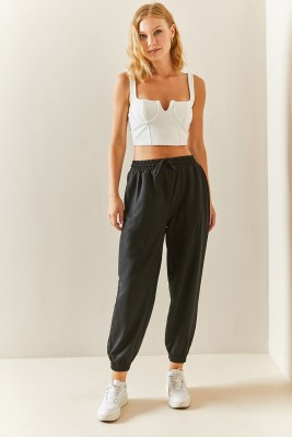 Siyah Yüksek Bel Jogger Eşofman Altı 3YXK8-47560-02 - 7