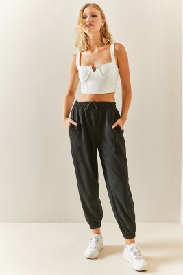 Siyah Yüksek Bel Jogger Eşofman Altı 3YXK8-47560-02 - 8