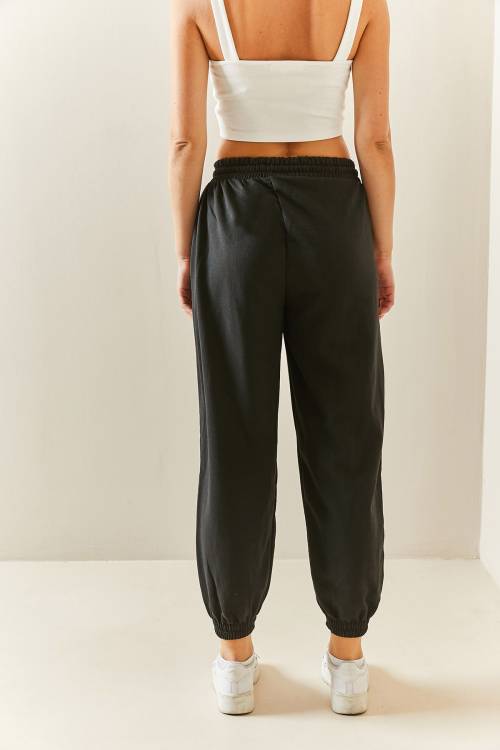 Siyah Yüksek Bel Jogger Eşofman Altı 3YXK8-47560-02 - 9