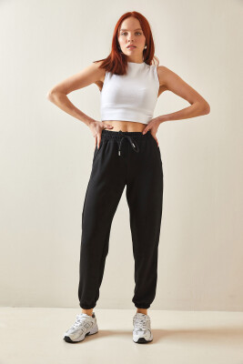 Siyah Yüksek Bel Jogger Eşofman Altı 5YXK8-48184-02 - 3