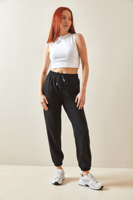 Siyah Yüksek Bel Jogger Eşofman Altı 5YXK8-48184-02 - 4