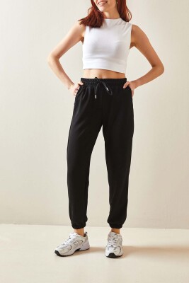 Siyah Yüksek Bel Jogger Eşofman Altı 5YXK8-48184-02 
