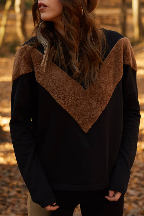 XHAN - Suni Kürk Bloklu Sweatshirt 9KXK8-41669-02