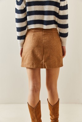 Taba Cepli Kaşe Mini Etek 4KXK7-47760-30 - 8
