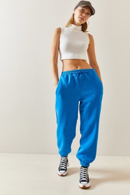 Turkuaz Oversize Şardonlu Jogger Eşofman Altı 4KXK8-47762-13 - 3