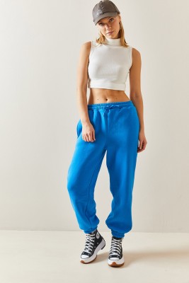 Turkuaz Oversize Şardonlu Jogger Eşofman Altı 4KXK8-47762-13 - 4