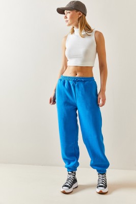 Turkuaz Oversize Şardonlu Jogger Eşofman Altı 4KXK8-47762-13 - 5
