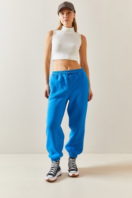 Turkuaz Oversize Şardonlu Jogger Eşofman Altı 4KXK8-47762-13 - 7