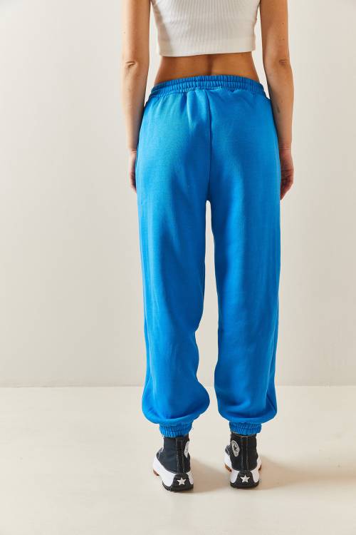 Turkuaz Oversize Şardonlu Jogger Eşofman Altı 4KXK8-47762-13 - 8