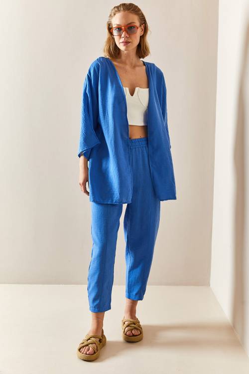 Turkuaz Salaş Kimono Takım 3YXK8-47342-13 - 3