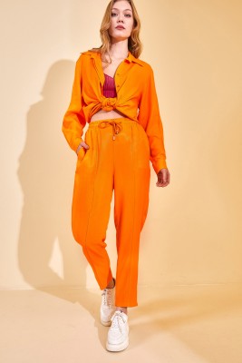 Turuncu Beli Lastikli Salaş Pantolon 2KXK5-46047-11 - 5
