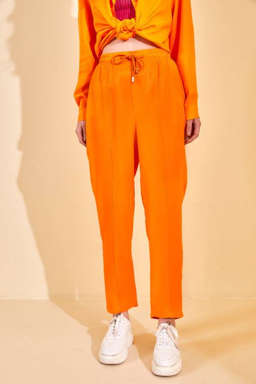 Turuncu Beli Lastikli Salaş Pantolon 2KXK5-46047-11 - 6