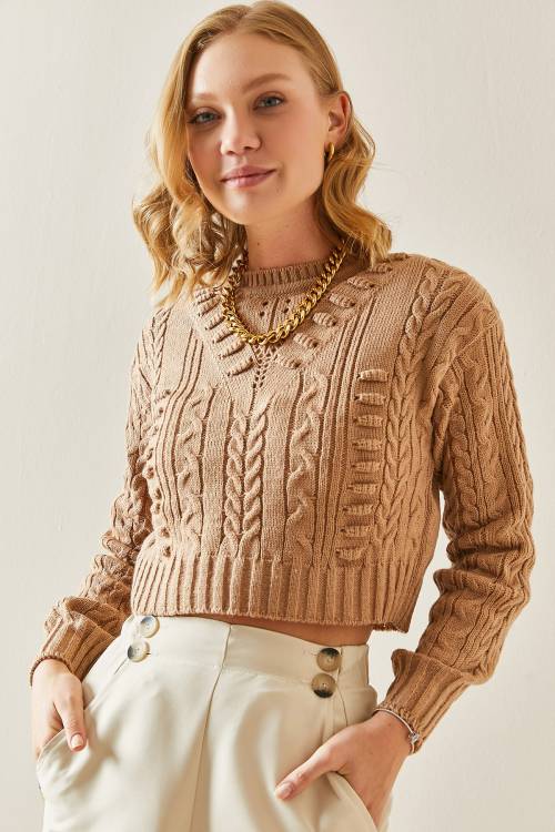 Vizon Delikli Crop Kazak 3YXK3-47506-29 - 3