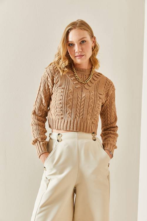 Vizon Delikli Crop Kazak 3YXK3-47506-29 - 4