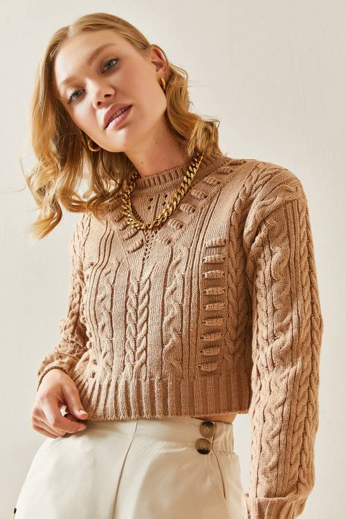 Vizon Delikli Crop Kazak 3YXK3-47506-29 - 5