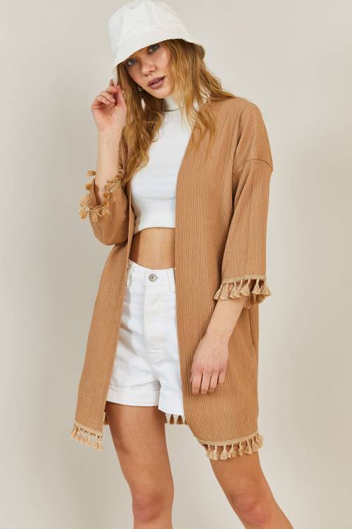 Vizon Püskül Detaylı Kimono 3KXK4-46844-29 - 4