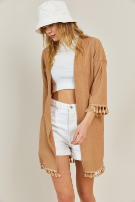 Vizon Püskül Detaylı Kimono 3KXK4-46844-29 - 5
