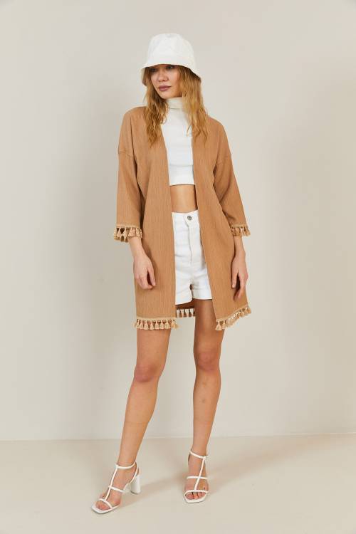 Vizon Püskül Detaylı Kimono 3KXK4-46844-29 - 6