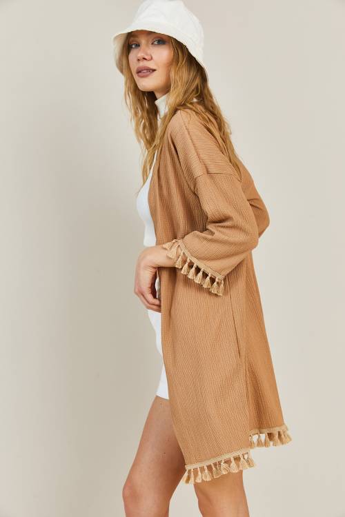 Vizon Püskül Detaylı Kimono 3KXK4-46844-29 - 7