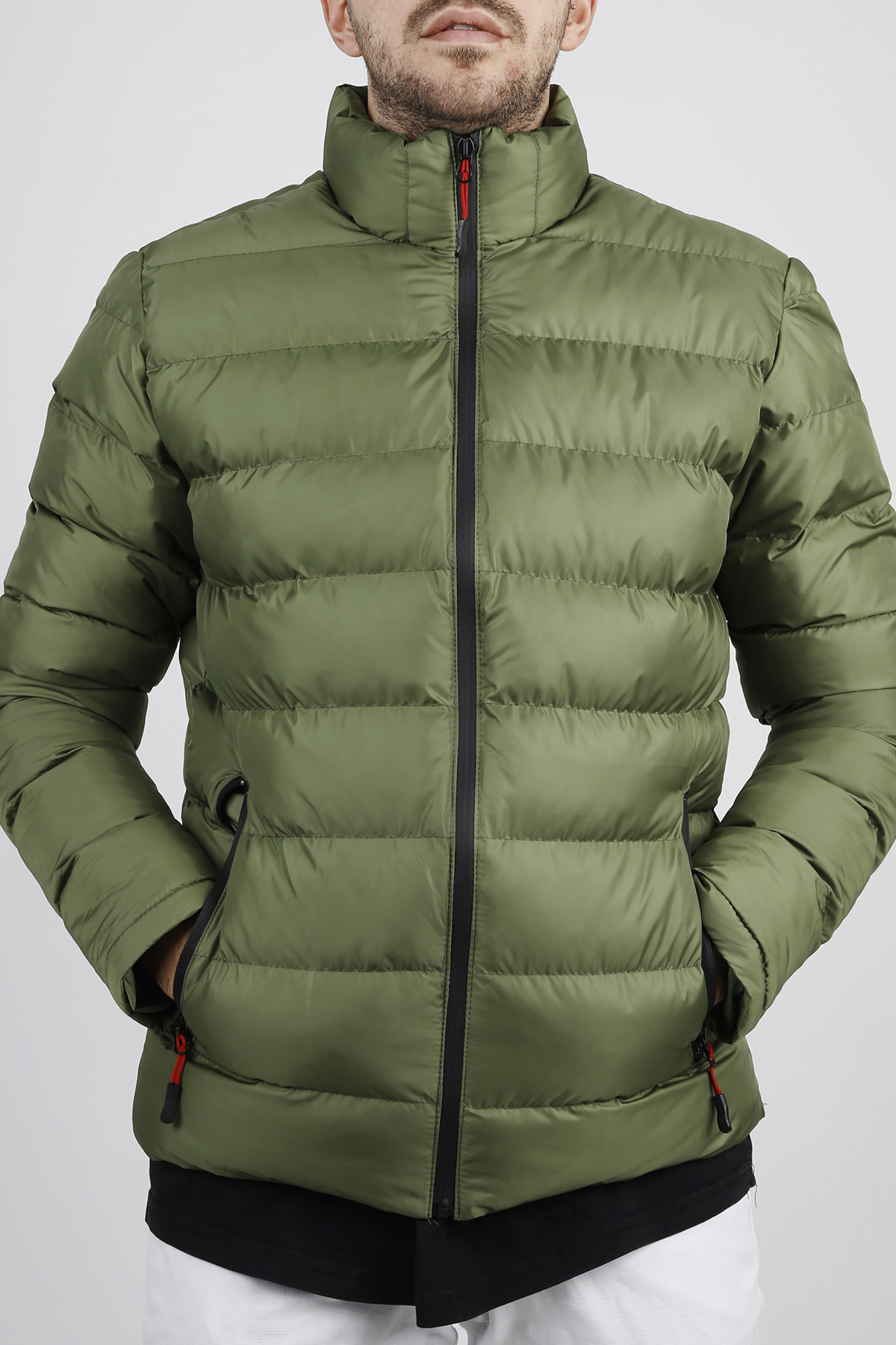 Yağ Yeşili Şişme Mont 1KXE4-44345-54 