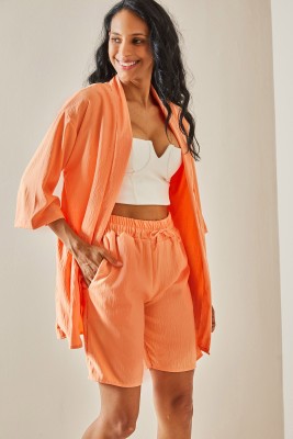 XHAN - Yavruağzı Şortlu Kimono Takım 3YXK8-47422-21