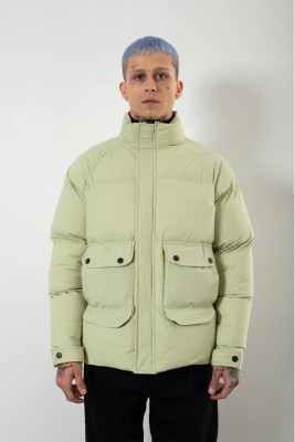 Yeşil Çift Cepli Oversize Şişme Mont 3KXE4-46520-08 