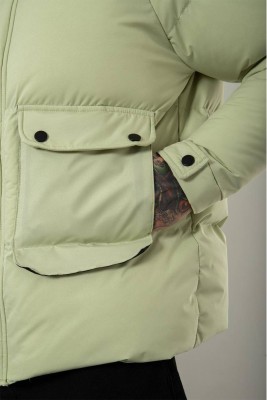 Yeşil Çift Cepli Oversize Şişme Mont 3KXE4-46520-08 - 2