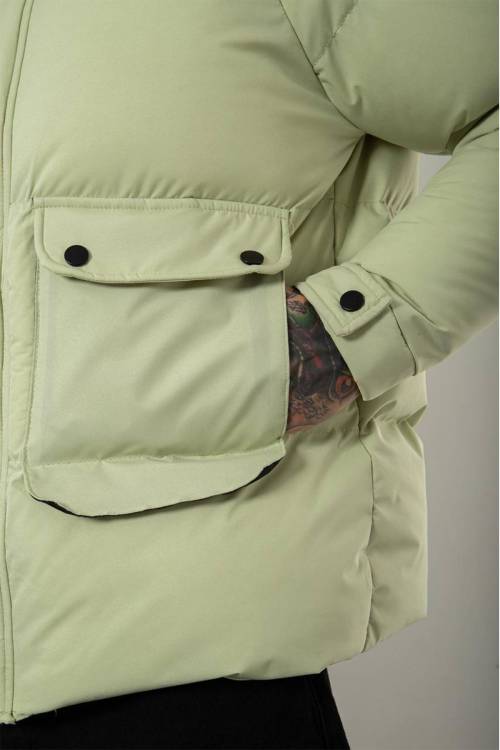 Yeşil Çift Cepli Oversize Şişme Mont 3KXE4-46520-08 - 2