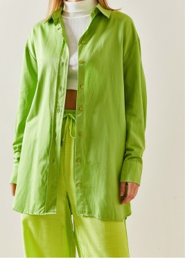 XHAN - Yeşil Oversize Basic Gömlek 2YXK2-46510-08