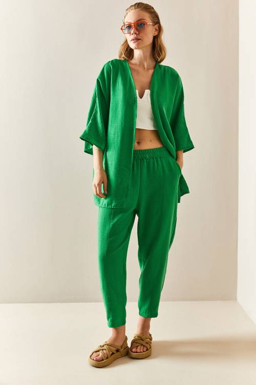 XHAN - Yeşil Salaş Kimono Takım 3YXK8-47342-08
