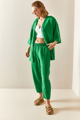 Yeşil Salaş Kimono Takım 3YXK8-47342-08 - 3