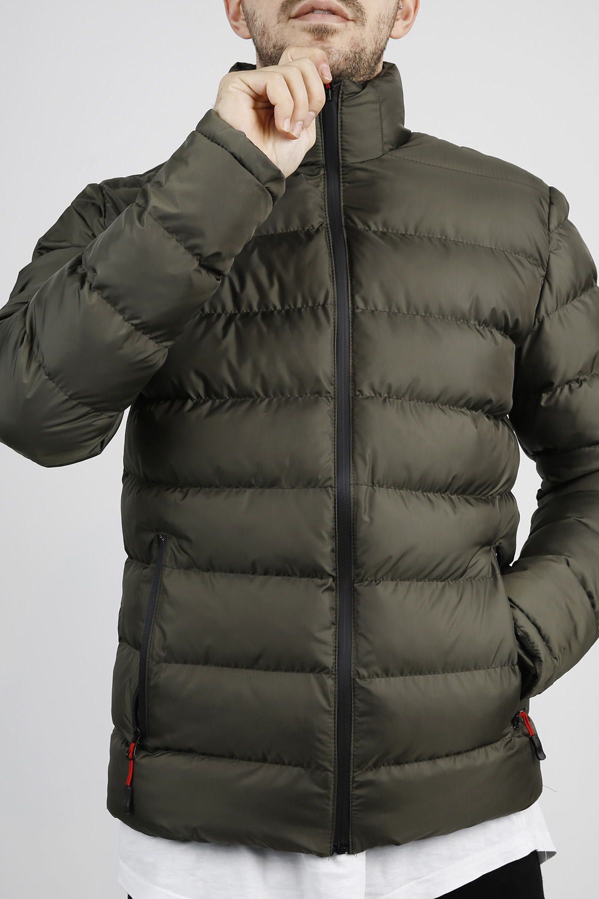 Yeşil Şişme Mont 1KXE4-44345-08 - 1