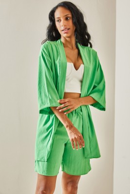 Yeşil Şortlu Kimono Takım 3YXK8-47422-08 - 3