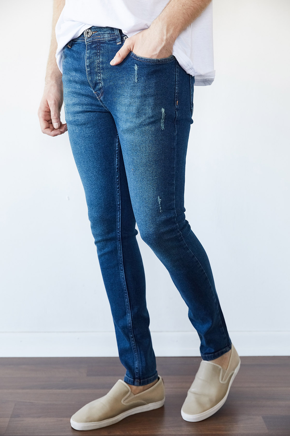Yıkamalı Mavi Slim Fit Jean Pantolon 1KXE5-44256-49 - 2